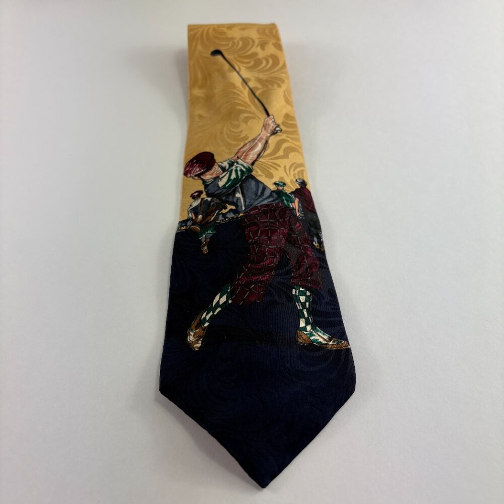 Men's Golf / Golfer Extra Long Tie 3 3/4" x 66" Vintage